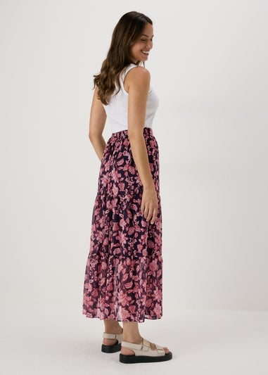 Et Vous Navy Floral Maxi Skirt