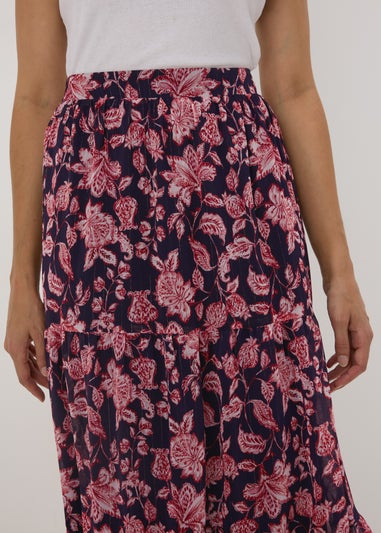 Et Vous Navy Floral Maxi Skirt