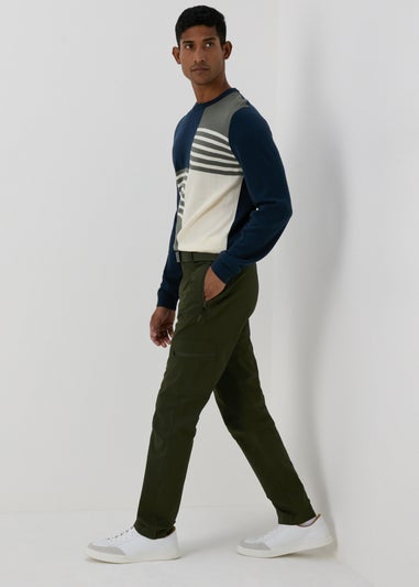 Khaki Belted Cargo Trousers