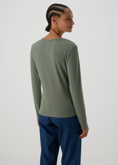 Green Ruched Front Top