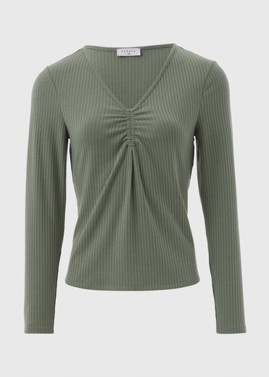 Green Ruched Front Top