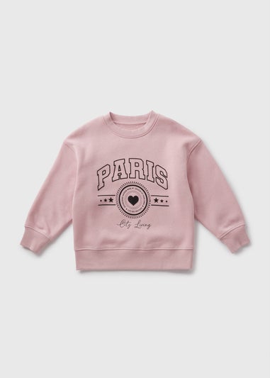 Girls Pink Paris Sweatshirt (7-15yrs)