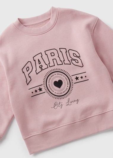 Girls Pink Paris Sweatshirt (7-15yrs)