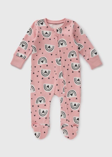 Baby Pink Rainbow Sleepsuit (Newborn-18mths)