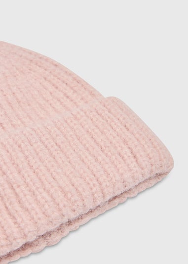 Pink Ribbed Beanie