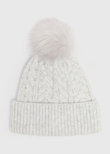 Grey Cable Beanie