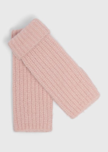 Pink Ribbed Gloves