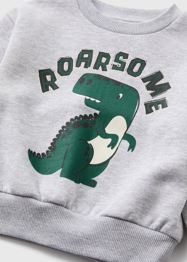 Boys Grey Dino Sweatshirt (1-7yrs)