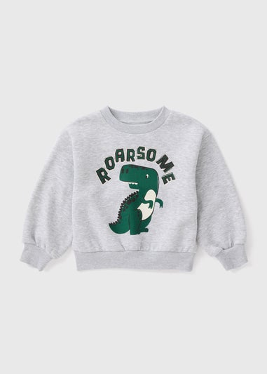 Boys Grey Dino Sweatshirt (1-7yrs)