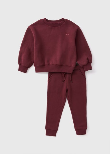 Boys Burgundy Sweatshirt & Jogging Bottoms Set (1-7yrs)