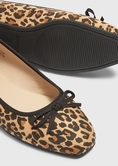 Brown Leopard Print Ballet Flats