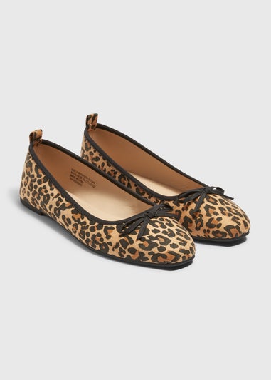 Brown Leopard Print Ballet Flats