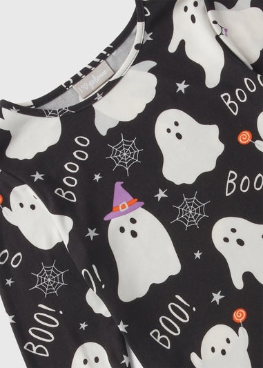 Girls Black Halloween Ghost Dress (7-15yrs)