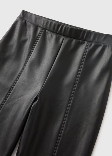 Girls Black Faux Leather Leggings (7-15yrs)