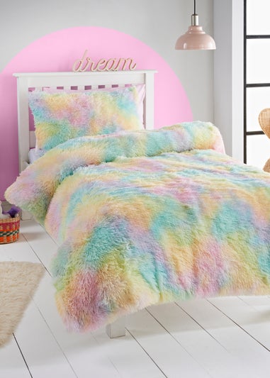 Multicolour Faux Fur Duvet Set