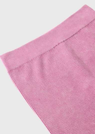 Girls Pink Acid Wash Seamless Leggings (7-15yrs)