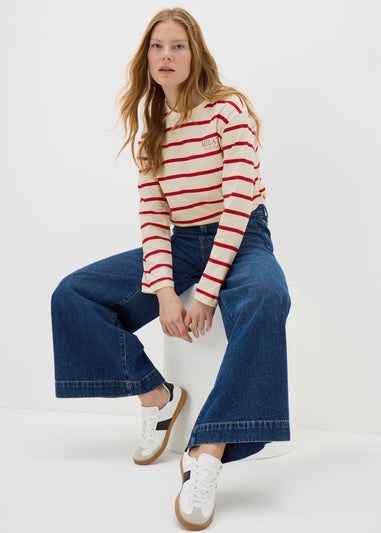 Cream Stripe Milan Long Sleeve Top