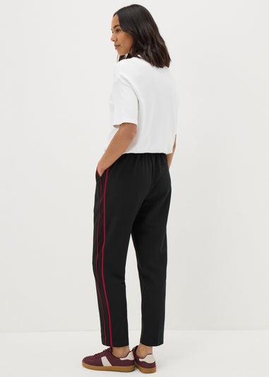 Et Vous Black Side Stripe Tapered Trousers