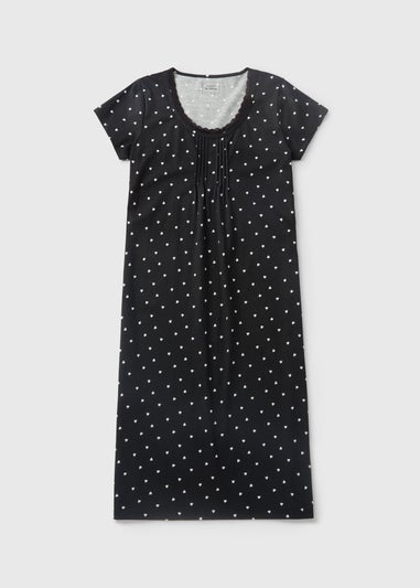 Black Heart Print Nightie