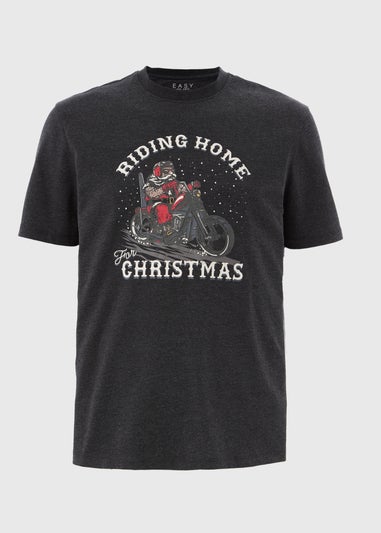 Charcoal Riding Home For Christmas T-Shirt