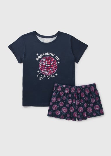 Navy Disco Print Pyjama Set