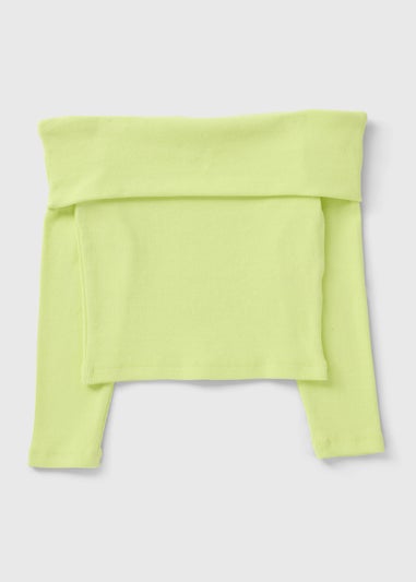 Girls Lime Bardot Top (7-15yrs)