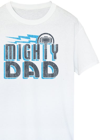 Marvel White Universe Thor Mighty Dad Men T-Shirt