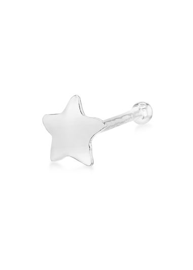 Golden Moments Sterling Silver Polished Star Nose Stud