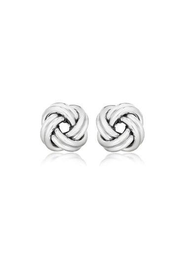 Golden Moments Sterling Silver Double-Knot Stud Earrings