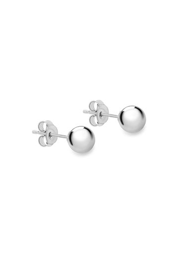 Golden Moments Sterling Silver Ball Stud Earrings