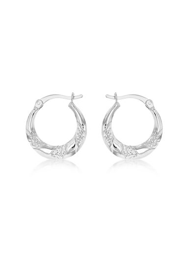 Golden Moments Sterling Silver Rope Hoop Earrings