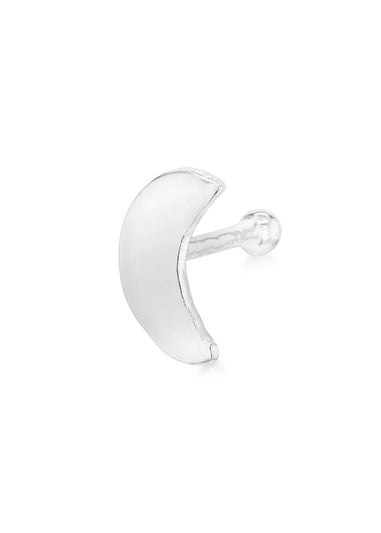 Golden Moments Sterling Silver Polished Moon Nose Stud