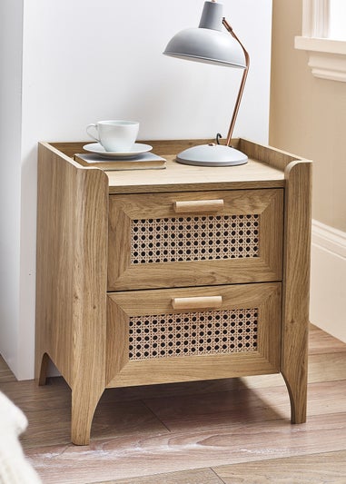 Julian Bowen Brown Sydney 2 Drawer Bedside (55 x 50 x 41cm)