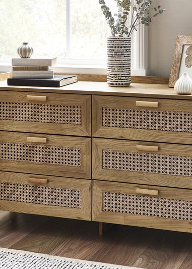 Julian Bowen Brown Sydney 6 Drawer Wide Chest (75 x 120 x 41cm)