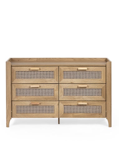 Julian Bowen Brown Sydney 6 Drawer Wide Chest (75 x 120 x 41cm)