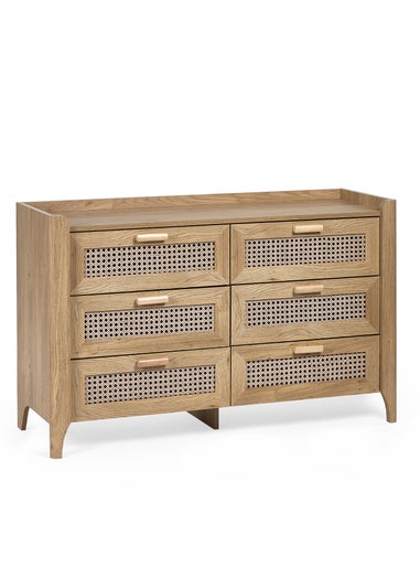 Julian Bowen Brown Sydney 6 Drawer Wide Chest (75 x 120 x 41cm)