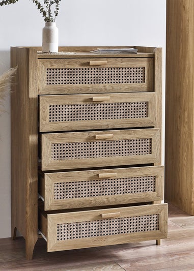 Julian Bowen Brown Sydney 5 Drawer Chest (120 x 80 x 41cm)