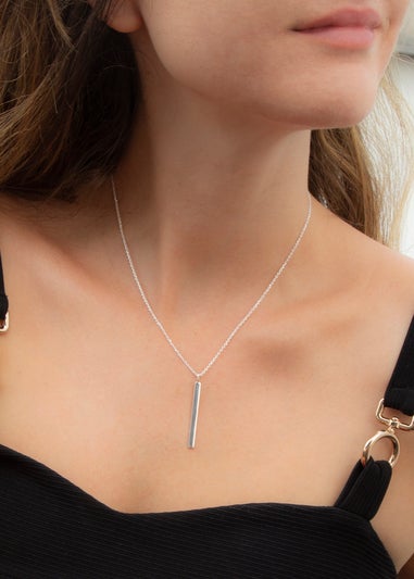 Golden Moments Sterling Silver Vertical-Bar Necklace