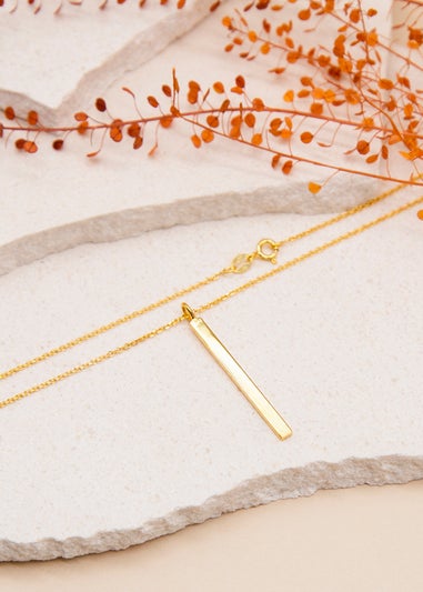 Golden Moments Yellow Gold Plated Vertical Bar Necklace