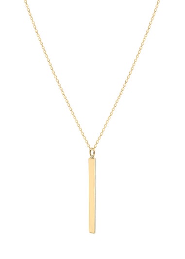 Golden Moments Yellow Gold Plated Vertical Bar Necklace