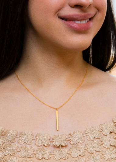 Golden Moments Yellow Gold Plated Vertical Bar Necklace