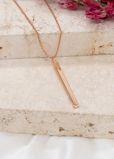 Golden Moments Rose Gold Plated Vertical Bar Necklace