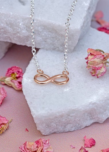 Golden Moments Rose Gold Plated Infinity Belcher Chain Necklace