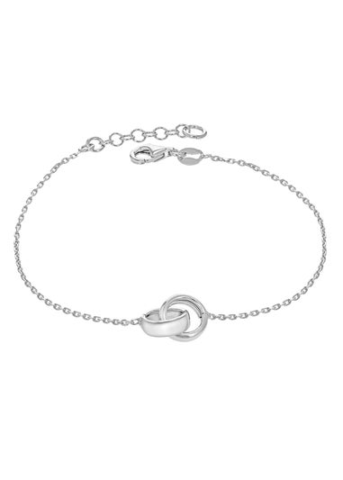 Golden Moments Sterling Silver Linked-Rings Bracelet