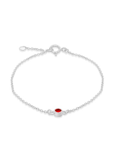 Golden Moments Sterling Silver CZ January Birthstone Bracelet