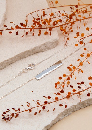 Golden Moments Sterling Silver Horizontal-Bar Necklace