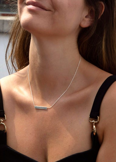 Golden Moments Sterling Silver Horizontal-Bar Necklace