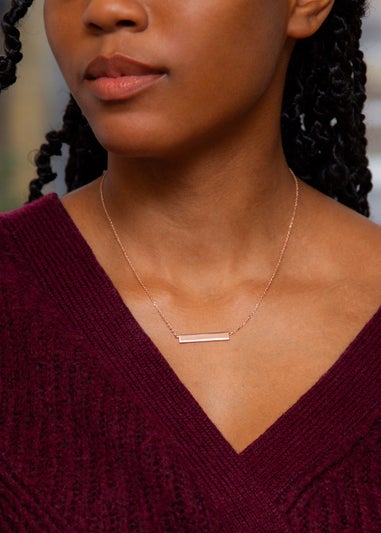 Golden Moments Rose Gold Plated Horizontal-Bar Necklace