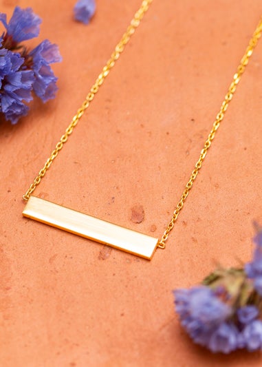 Golden Moments Yellow Gold Plated Horizontal-Bar Necklace