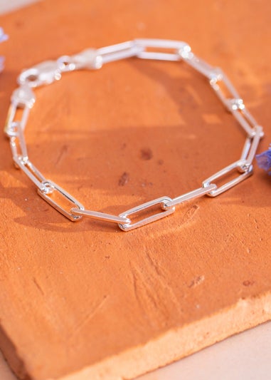 Golden Moments Sterling Silver Faceted Paper Bracelet